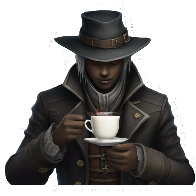 Bloodborne hunter drinking tea emoji