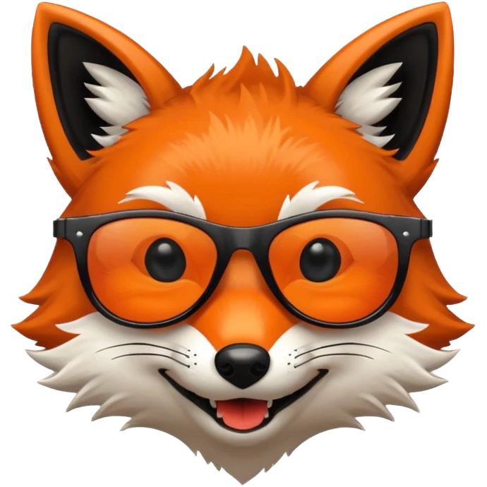 pixel grinning fox caricature hacker logo emoji