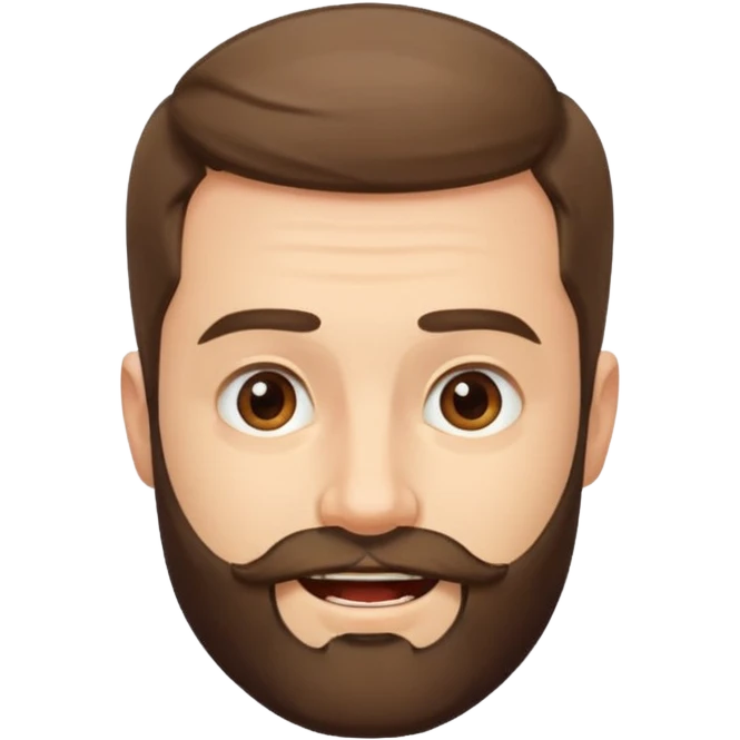 
<emoções>
{{Passar o sentimento de satisfação, de felicidade e leveza}}  
</emoções>

<elementos_visuais>
{{Um homem com barba média, cabelo curto e expressões fortes. De preferencia só um rosto flutuante}}  
</elementos_visuais> emoji