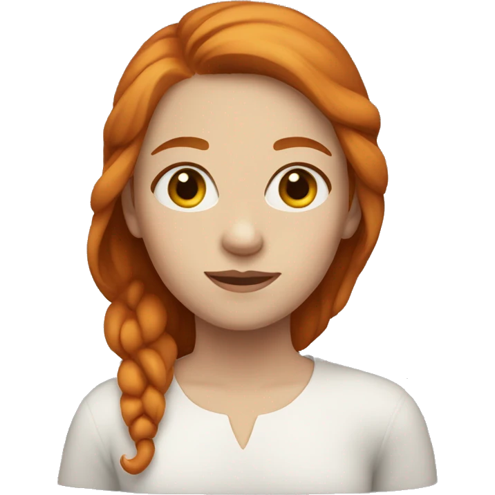 girl with ginger hair and brown eyes. white skin.  emoji