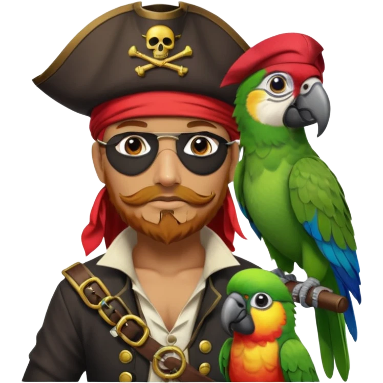 pirate and parrot emoji