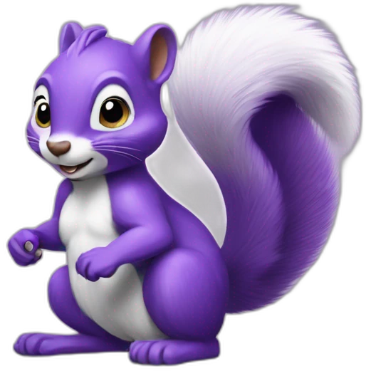 the purple squirrel has a purple nut in its paws emoji