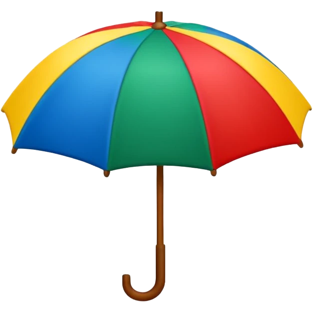 sombrinha de frevo vermelho, verde, azul e amarelo emoji