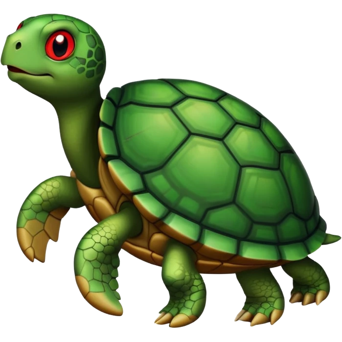 Turtle with red eyes emoji