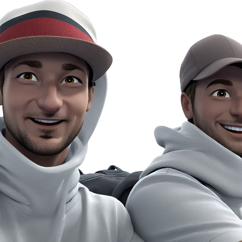 boys in hats smiling emoji