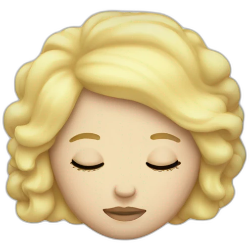 blonde woman sleeping pillow emoji
