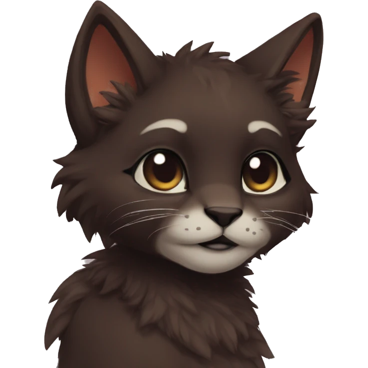 Anthro Shy Cute Cool Edgy Pretty Dark Brown Furry Feline Animal Anthro Sona emoji