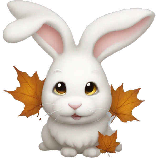 autumn cozy white rabbit emoji