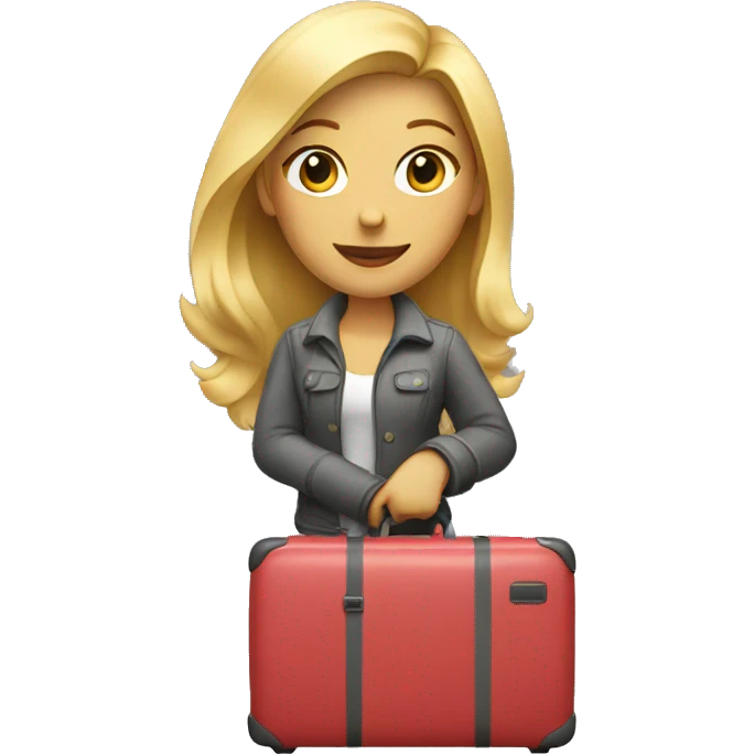 blonde woman with luggage emoji