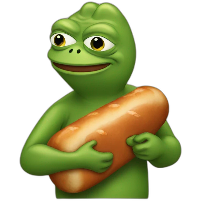 pepe holding sausage for js emoji