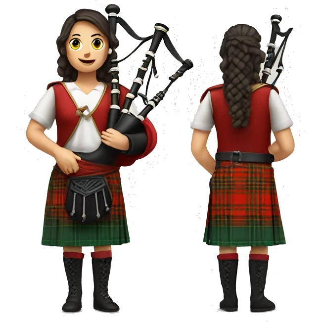Female Bagpipe player red kilt emoji