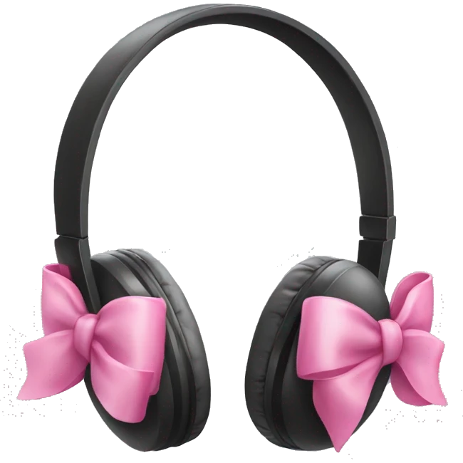 headphones with a pink bow emoji