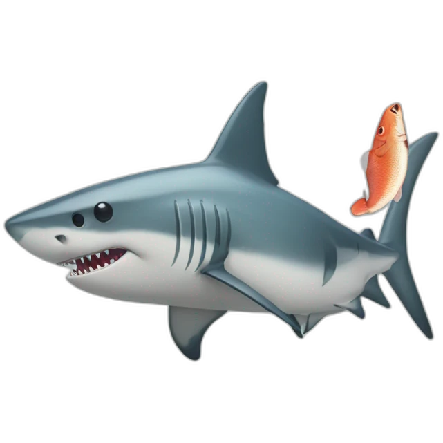 Requin qui mange un poisson emoji