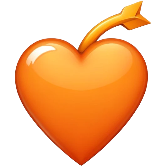 arrowed heart orange emoji