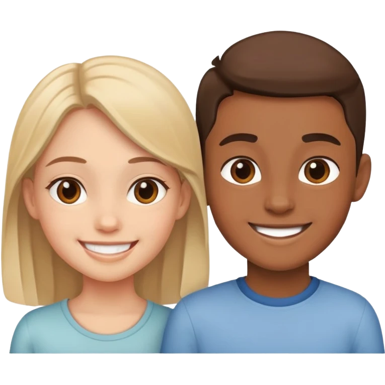 smiling girl and boy duo emoji