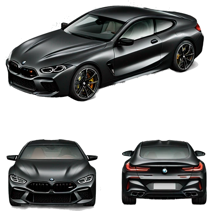 bmw m8 car black colored emoji