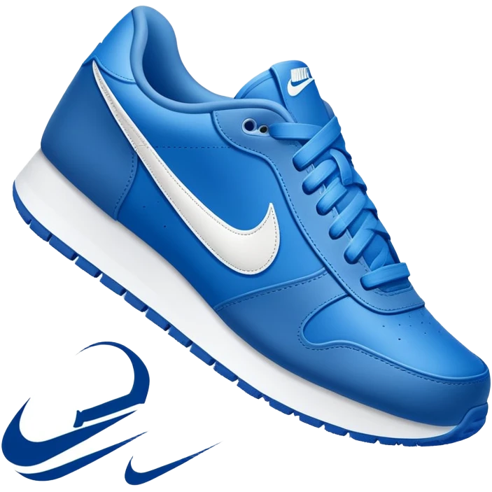 blue Nike shoe with white swoosh emoji