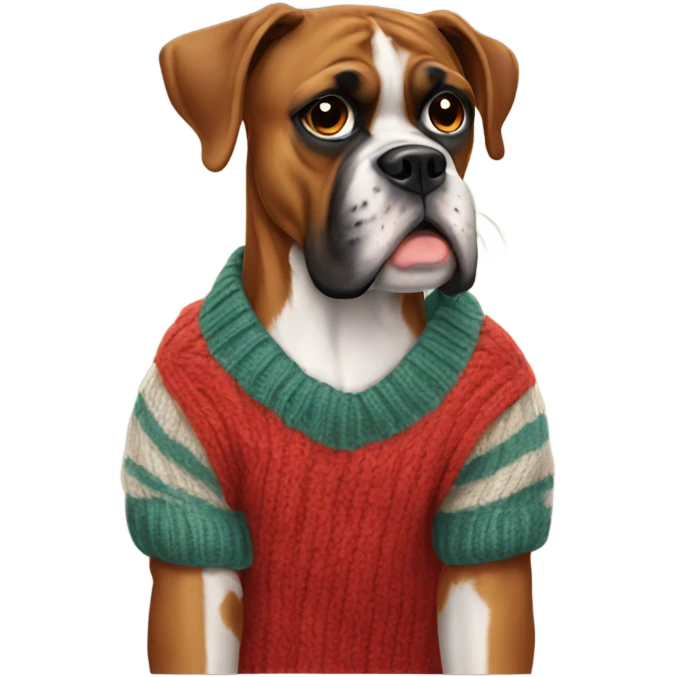 Boxer dog wearing sweater emoji