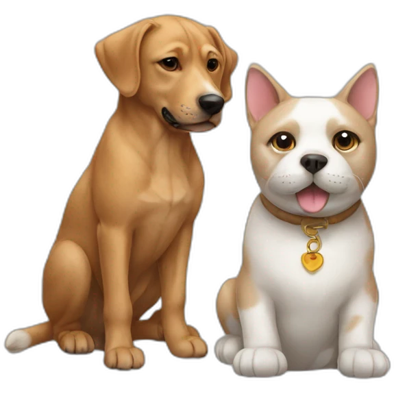 Cat and dog emoji