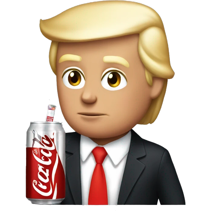 Donald trump drinking a diet coke emoji
