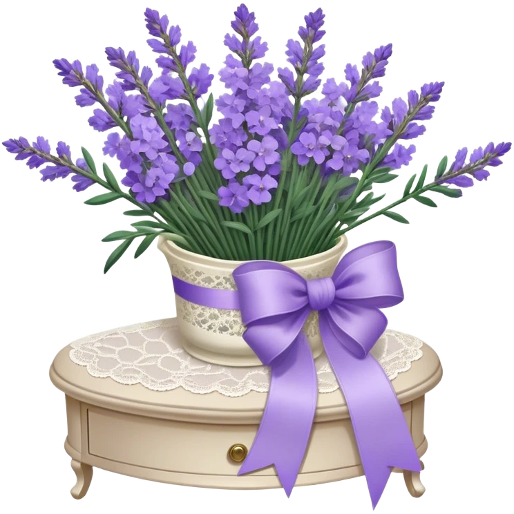 A small yet elegant lavender posy, tied with a hand-dyed lilac ribbon, sits atop a lace-covered vanity, its sprigs varying from the palest periwinkle to a rich, velvety purple. A few stray stems lay beside it, their scent mingling with the faint traces of aged floral perfume, evoking memories of whispered secrets and quiet, sunlit mornings.






 emoji