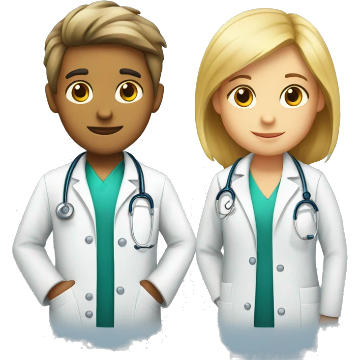 children doctor boy and girl emoji