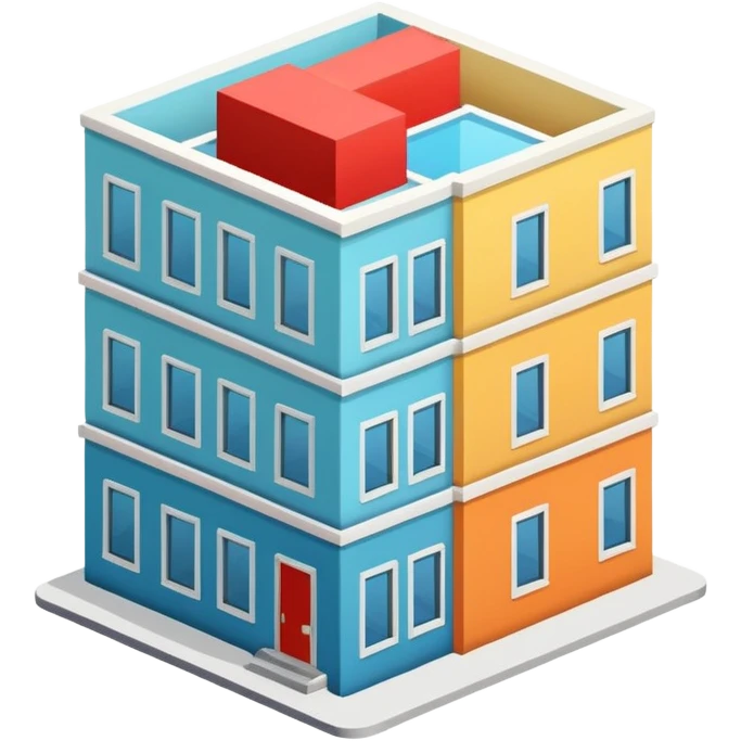 isometric apartment with windows emoji