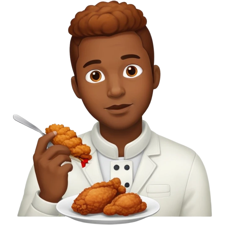 Black man eating fried chicken emoji