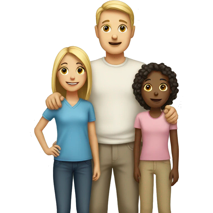 white parents with boy and girl emoji