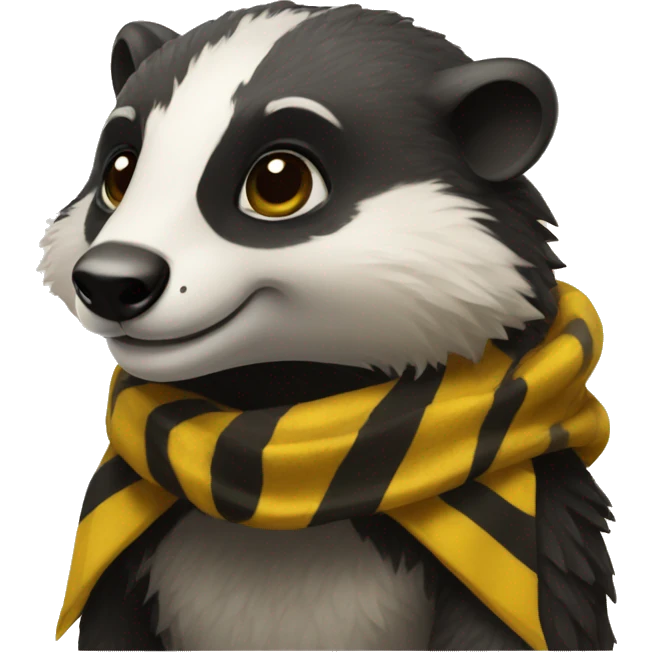 hufflepuff badger with hogwarts scarf emoji