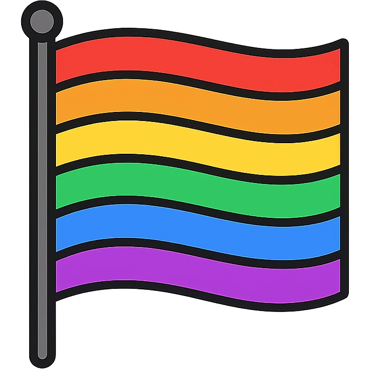 simple iconic homosexual pride flag, no text emoji