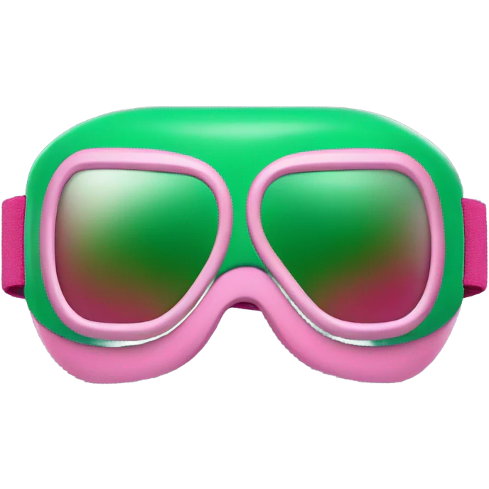 green pink goggle app emoji