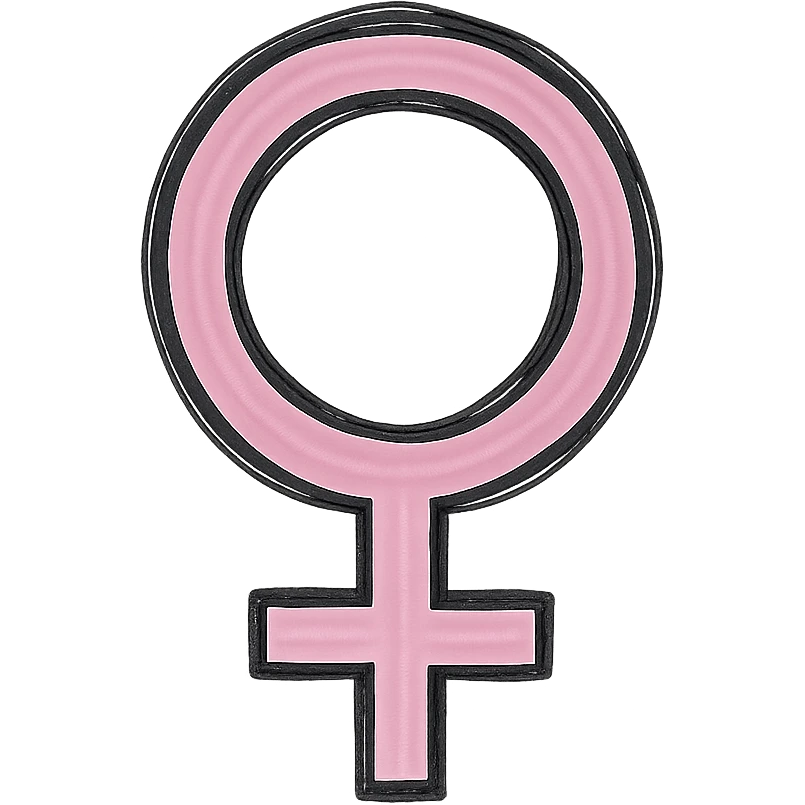 hand drawn outlined icon of a pink symbol, no fill, thick lines emoji