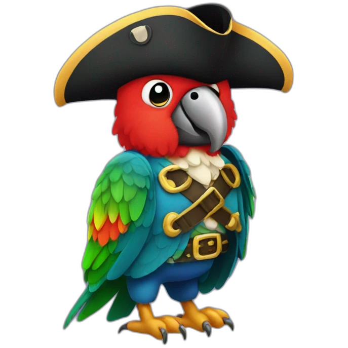 Parrot with a Pirate clothes emoji