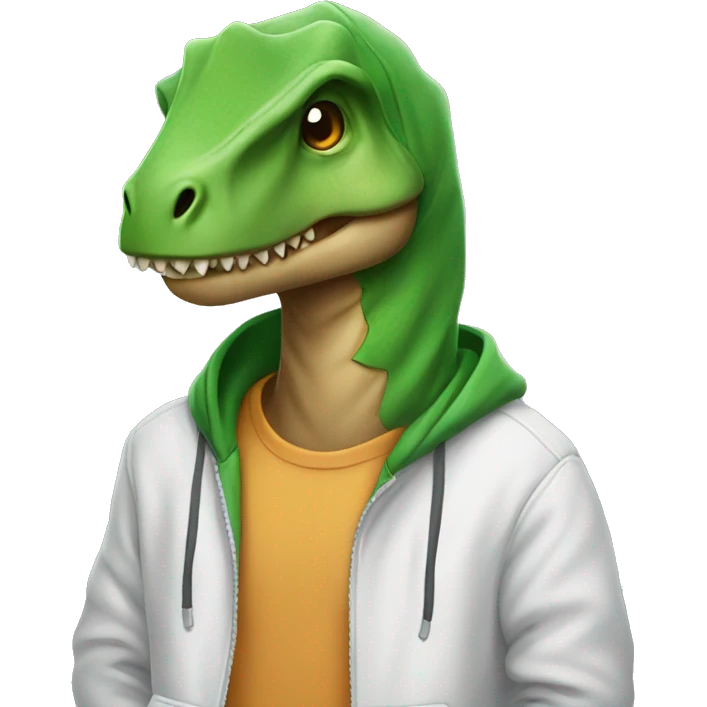 Dinosaur wearing a hoodie  emoji