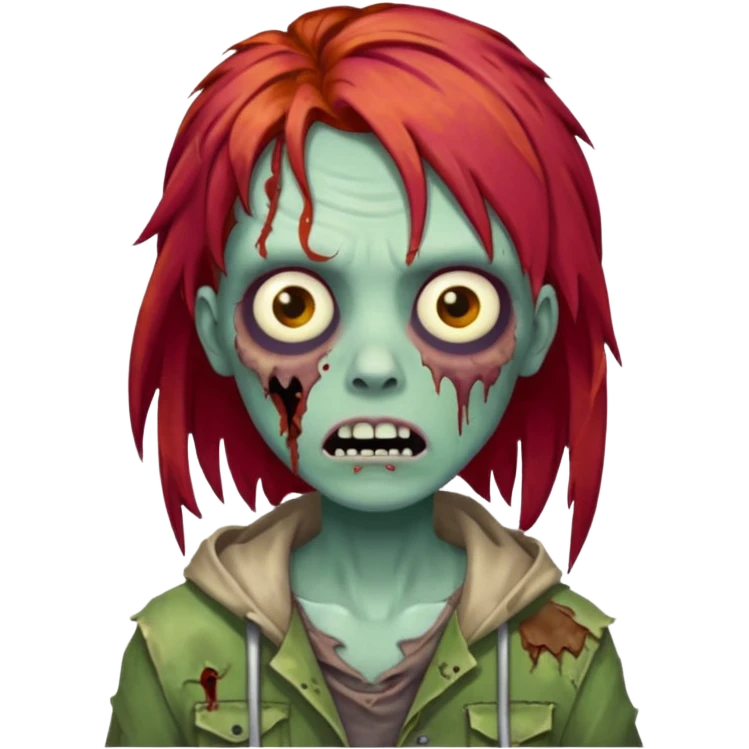 Zombie with red hair emoji