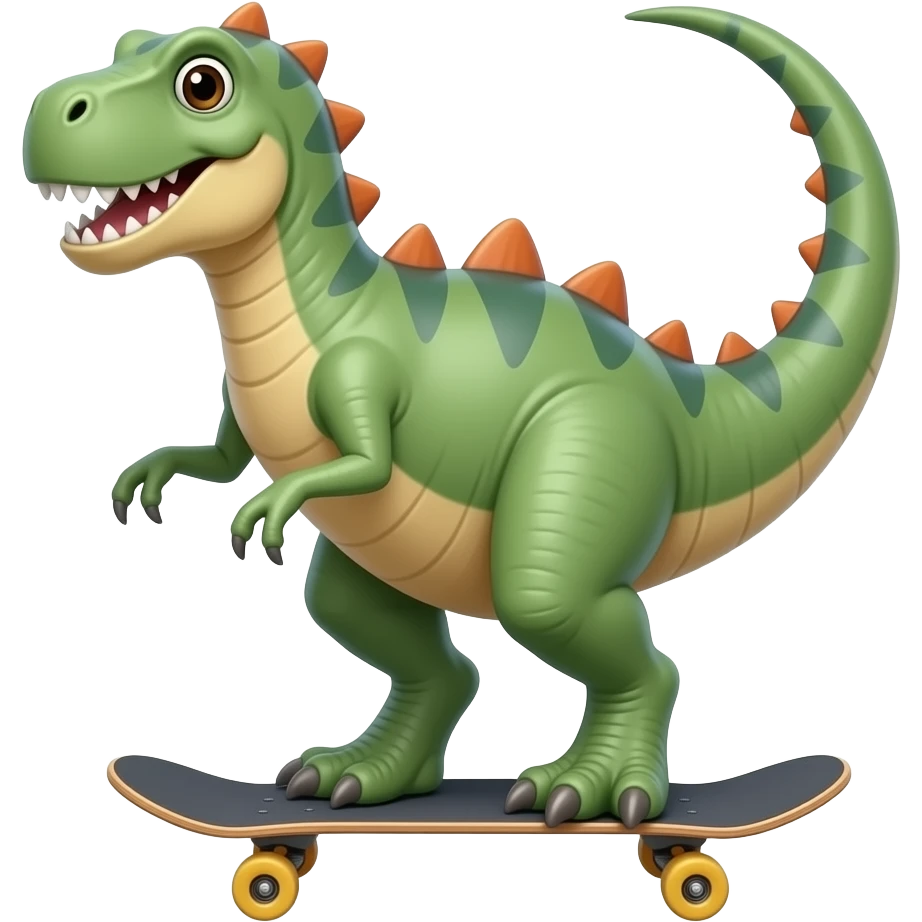 Dinosaur on a skateboard emoji