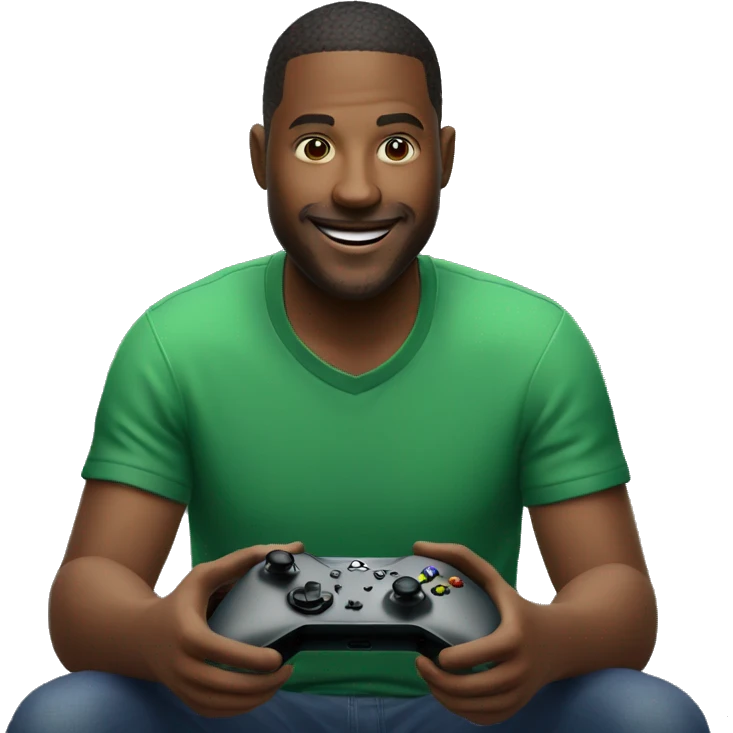 man playing games on a gamepad Xbox series x emoji