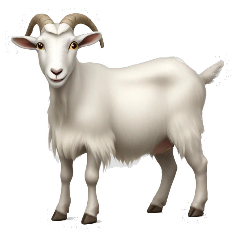 Old white male goat standing emoji