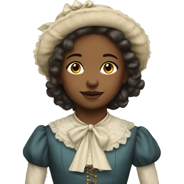 
young girl in 19th century costume emoji