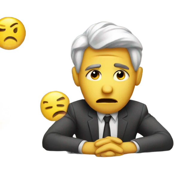 Tired bored at work emoji