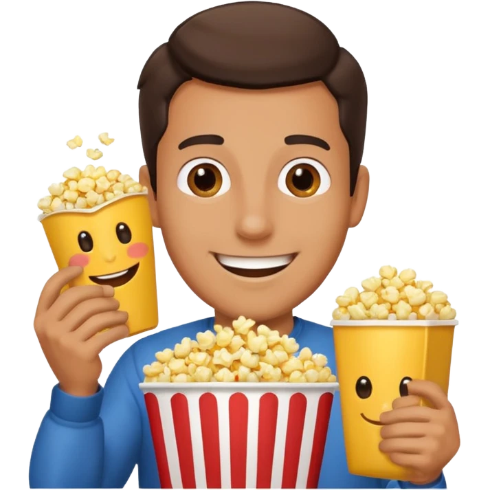man with popcorn emoji