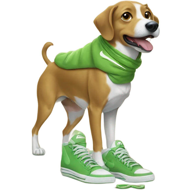 Pickle dog with Nike kicks emoji