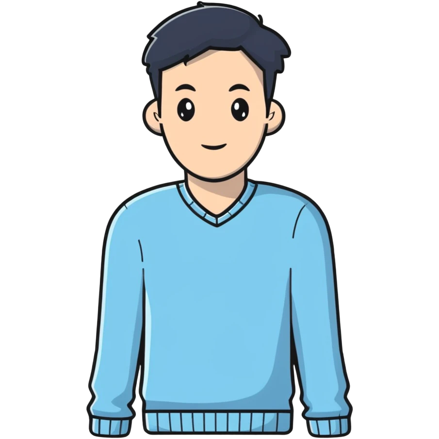 light blue V-neck sweater emoji