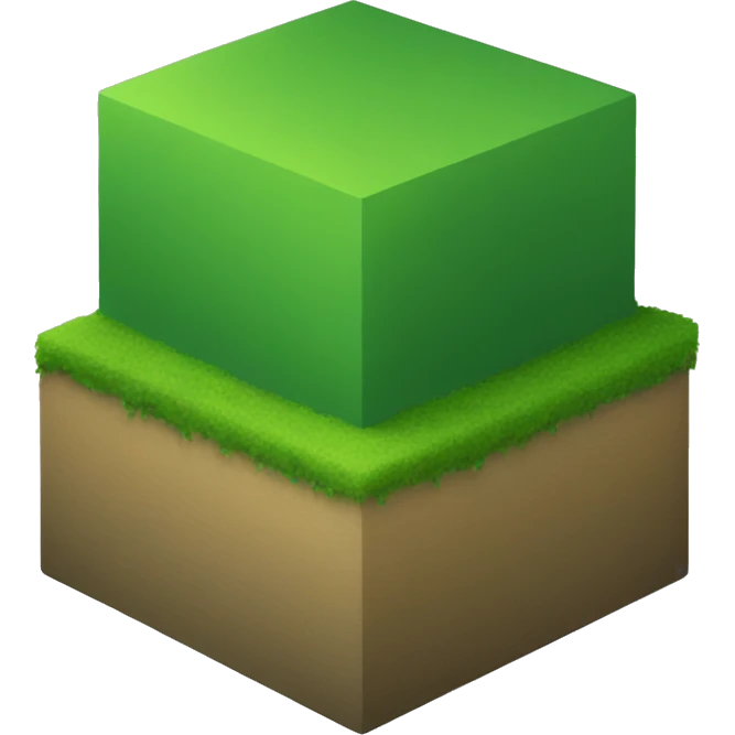 Green plot of land as a cube emoji