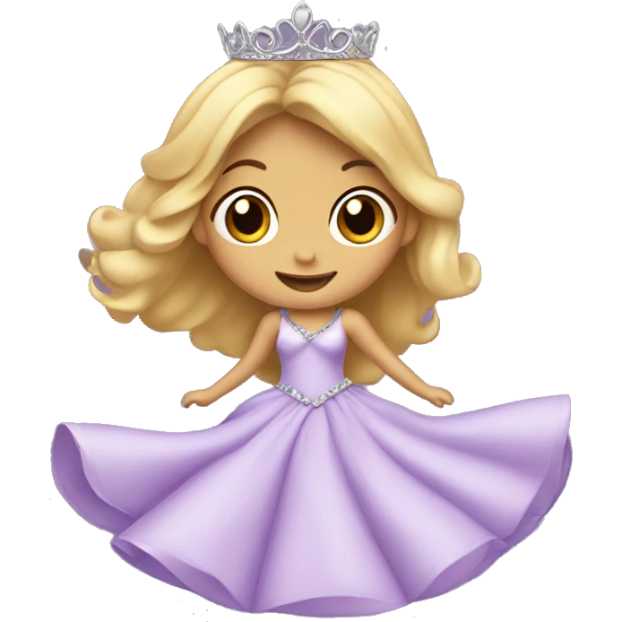 Dancing Princess in lilac dress with tiara emoji