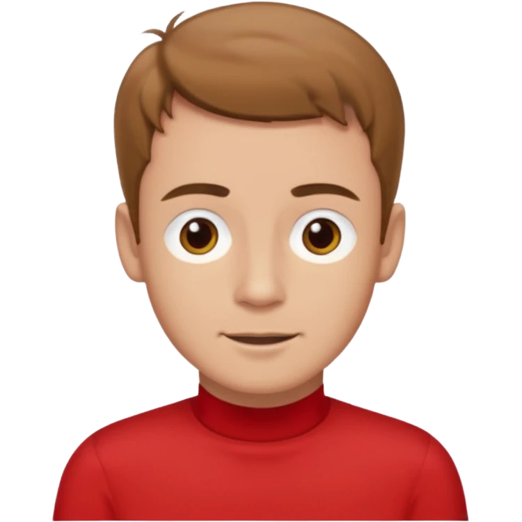 Murray Wiggle of The Wiggles with light skin, light brown hair, brown eyes, red skivvy shirt emoji