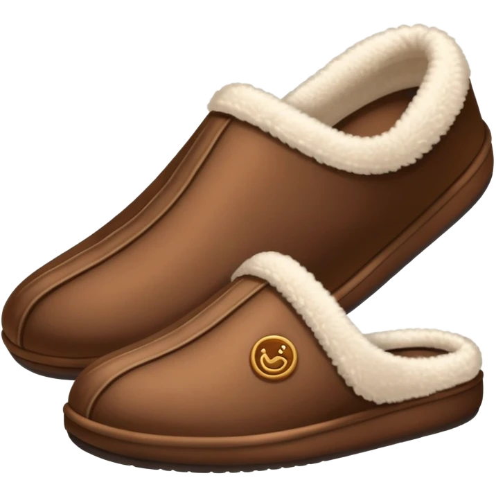 coffee brown comfortable house slippers emoji