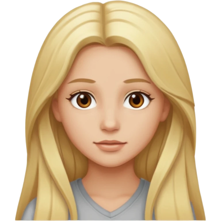 Skylar Shaye with long blonde hair, brown eyes emoji