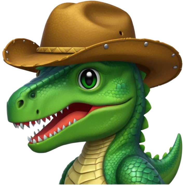 dinosaor with cowboy helmet emoji